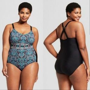 Ava & Viv One Piece Abstract Print Bathing Suit Swimsuit Size 26W